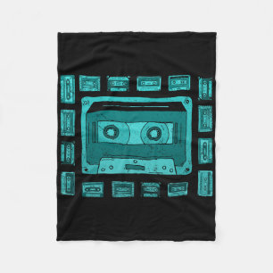 Light Teal Aqua Old School Tapes Teal Aqua Colour Fleece Blanket