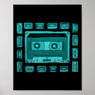 Light Teal Aqua Old School Tapes Teal Aqua Colour Poster