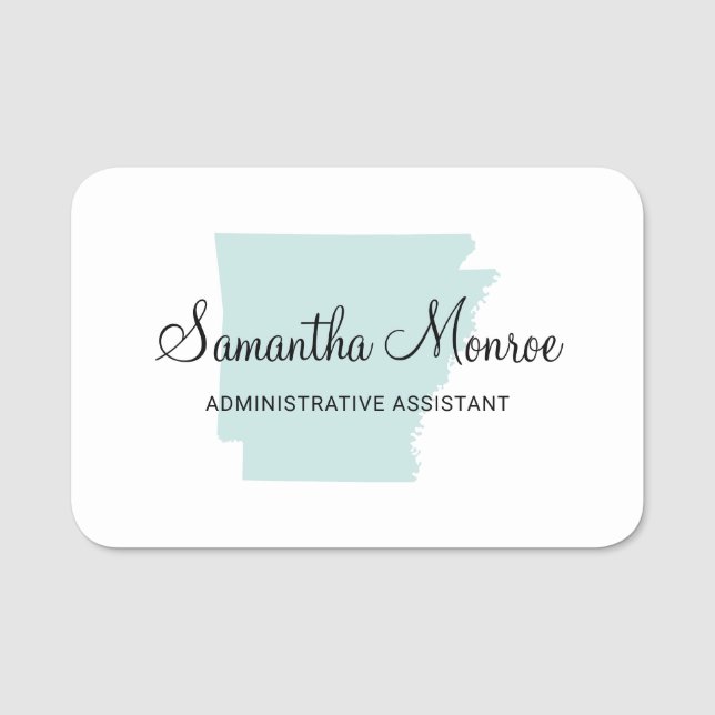Light Teal Arkansas Name Tag (Front)
