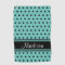 Light Teal Black Stripe Polka Dot Script Name