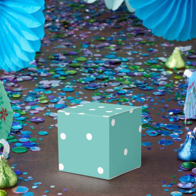 Light Teal Dot Pattern BonBon Candy Favour Box (Party)