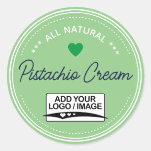 Light Teal Green Jar Lid Labels Handwritten Logo 