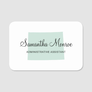 Light Teal Green Wyoming Name Tag