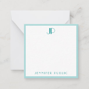 Light Teal Modern Simple Template Monogram Initial