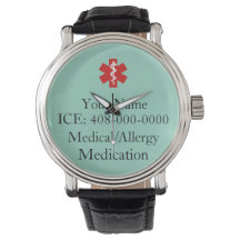 Light Teal Personalised Medical ID