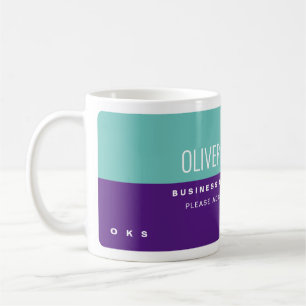 Light Teal Royal Purple Professional Name  Coffee Mug