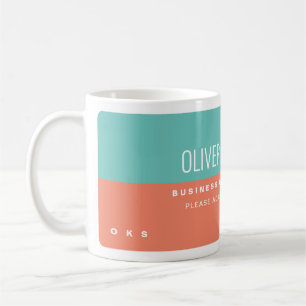 Light Teal Salmon Professional Name Coffee Mug