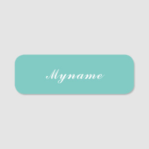 Light Teal Trendy Modern Minimalist Chic Name Name Tag