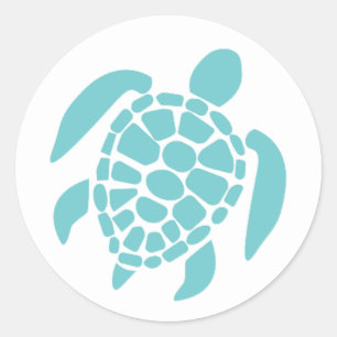 Light Teal Turtle Sticker   Sea Turtle Sticker