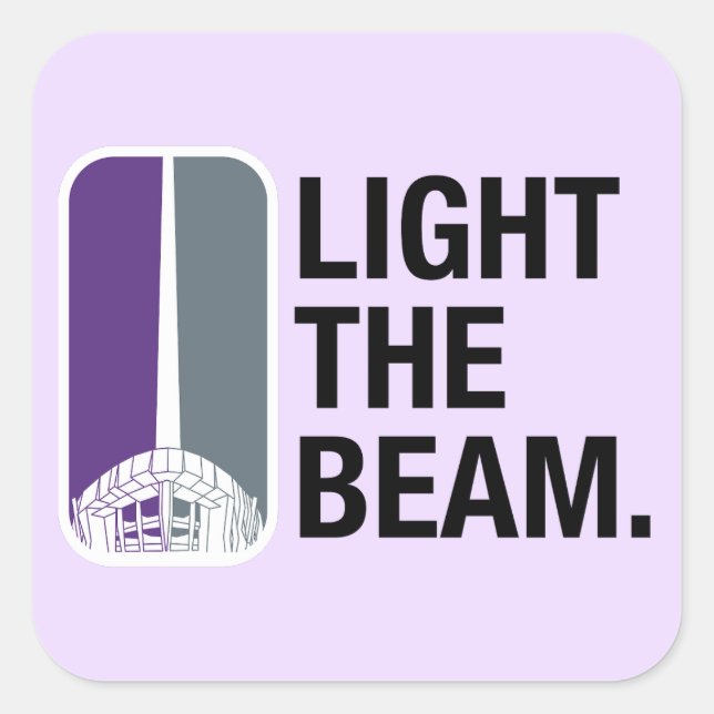 Light The Beam - Sacramento Basketball Square Sticker (Front)