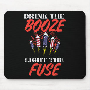 Light The Fuse Fireworks Funny Fourth 4th Of July Mouse Pad