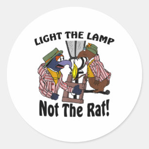 Light The Lamp Not The Rat Funny Christmas Classic Round Sticker