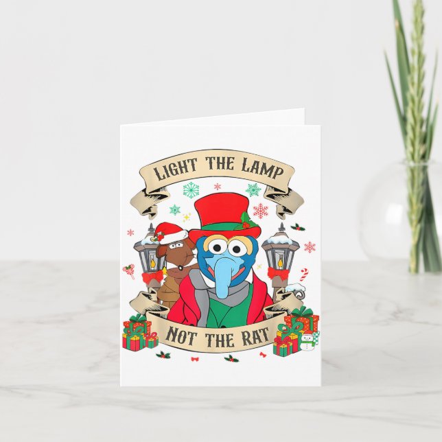 Light The Lamp Not The Rat Funny Christmas Matchin Card (Front)