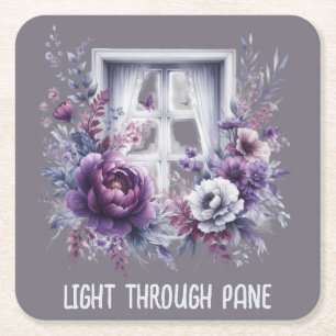 Light Through Pane Encouragement Paper Coaster