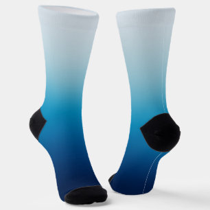 Light to Dark Ocean Blue Gradient Socks