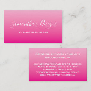Light to Hot Pink Ombre Online Store Business Card