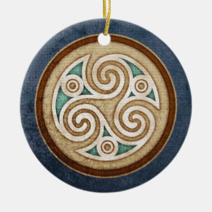 Light Triskele Pendant/Ornament Ceramic Tree Decoration
