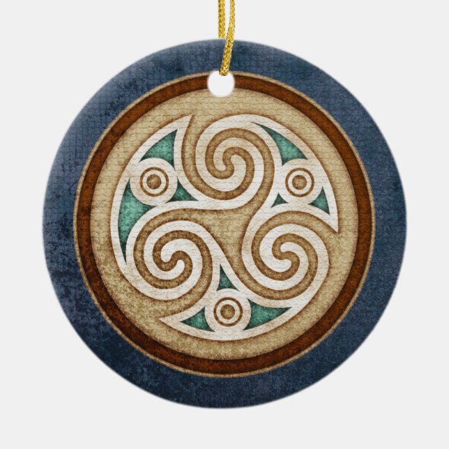 Light Triskele Pendant/Ornament Ceramic Tree Decoration (Front)