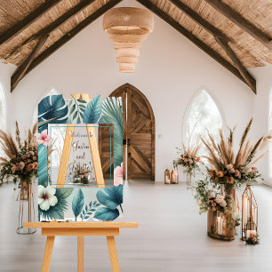 Light Tropical Essence Wedding Welcome  Acrylic Sign