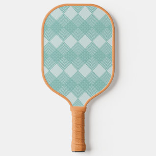 Light Turquoise Blue Diamonds Circuit Pattern Pickleball Paddle