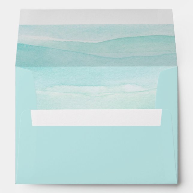 Light Turquoise Blue with Watercolor Envelope (Back (Bottom))