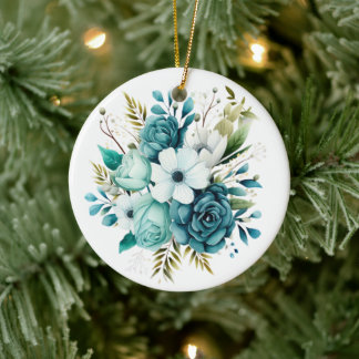 Light Turquoise Floral Ornament