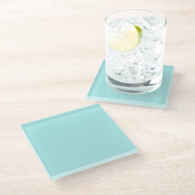 Light Turquoise Glass Coaster (Angled)