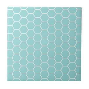 Light Turquoise Hexagon Honeycomb Pattern Tile
