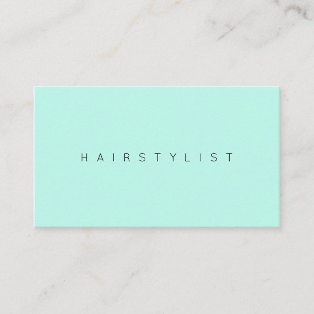 Light turquoise minimal elegance business card (Front)