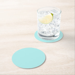 Light Turquoise Round Paper Coaster