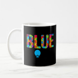 Light Up Blue Autism Awareness Puzzle Pieces Autis Coffee Mug