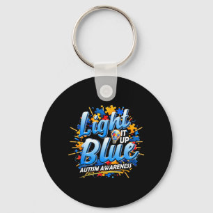Light Up Blue Autism Awareness Shirts Men Women Key Ring
