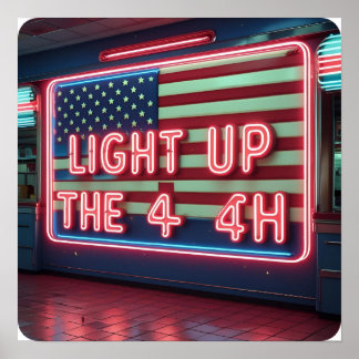 Light Up the 4th Fireworks Party Poster Print