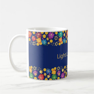 Light Up the Night — Dreidel Hanukkah Mug