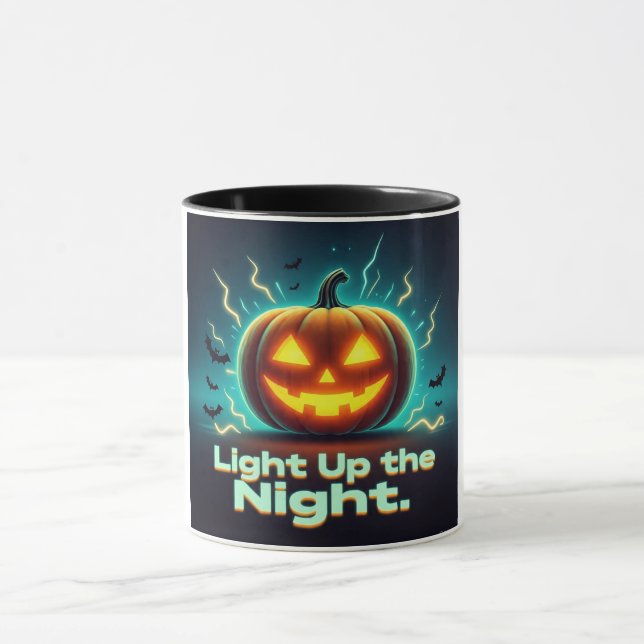 Light Up the Night Halloween Pumpkin Mug (Center)