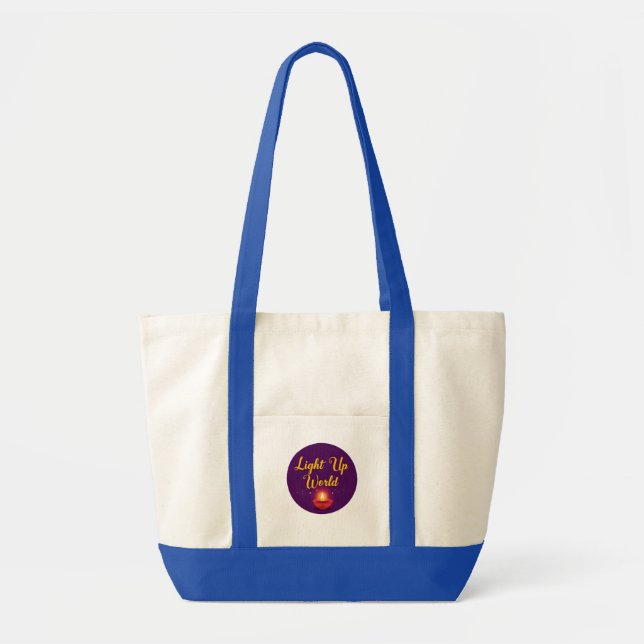 Light Up the World ✨ | Minimal Elegant Diwali  Tote Bag (Front)