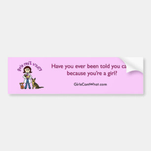 Light Veterinarian Girl Bumper Sticker