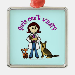 Light Veterinarian Girl Metal Tree Decoration