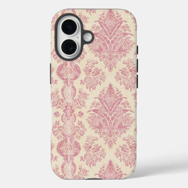 Light Victorian Pink Damask Pattern  Case-Mate iPhone Case (Back)