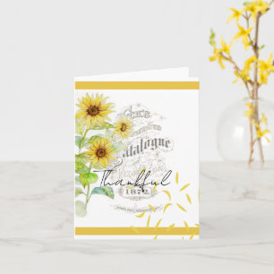 Light vintage sunflowers card