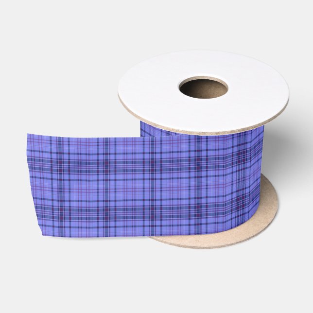 Light Violet Blue Plaid Satin Ribbon (Spool)