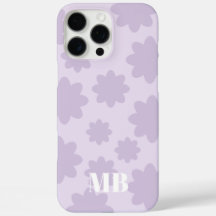 light violet floral unique monogram name initials