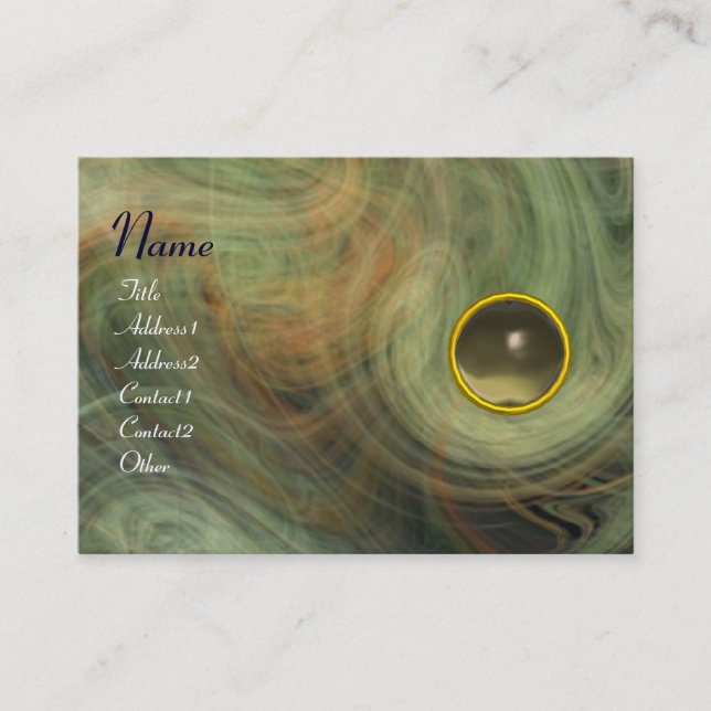 LIGHT VORTEX  AGATE yellow grey orange Business Card (Front)