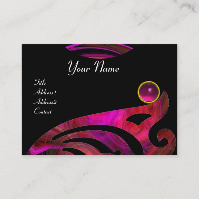 LIGHT VORTEX AMETHYST pink yellow black red violet Business Card (Front)
