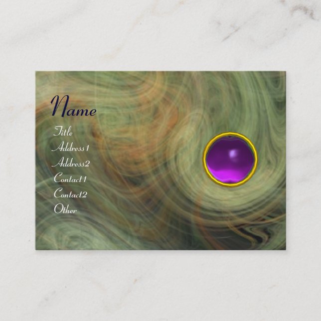 LIGHT VORTEX  AMETHYST purple yellow grey Business Card (Front)