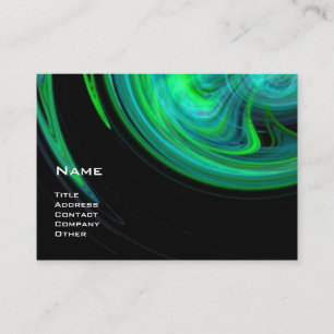 LIGHT VORTEX Aqua Blue Green Fractal Swirls Business Card