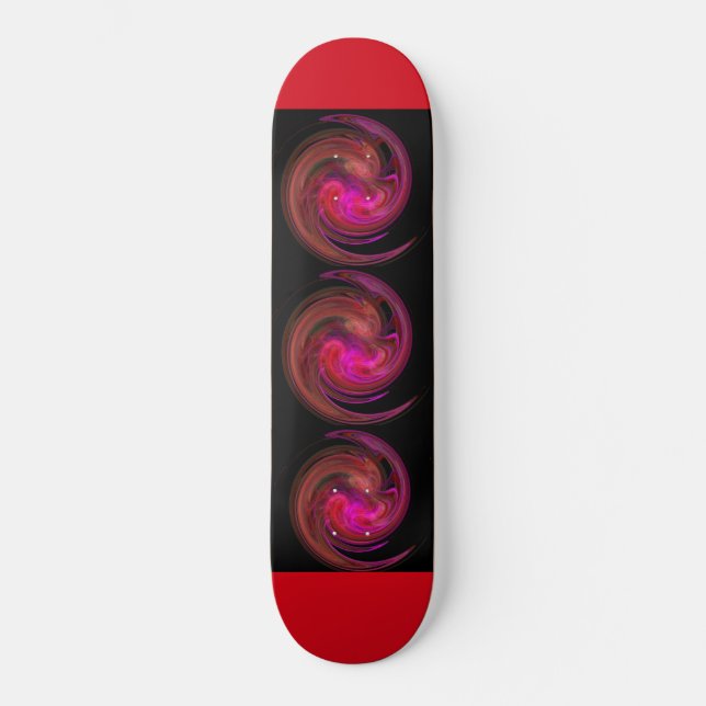 LIGHT VORTEX ,black red purple pink brown Skateboard (Front)