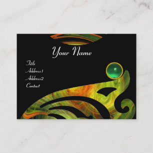 LIGHT VORTEX JADE black yellow orange green Business Card