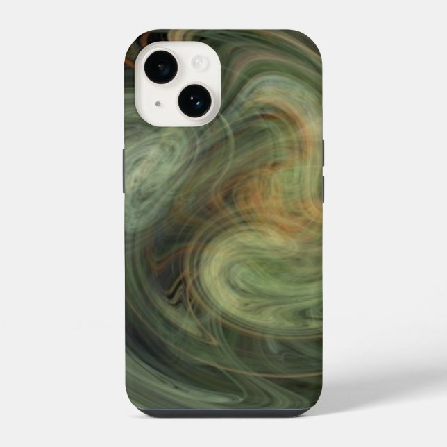 LIGHT VORTEX / Orange Grey Abstract Fractal Waves iPhone Case (Back)