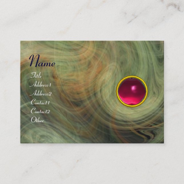 LIGHT VORTEX  RUBY green yellow grey red pink Business Card (Front)